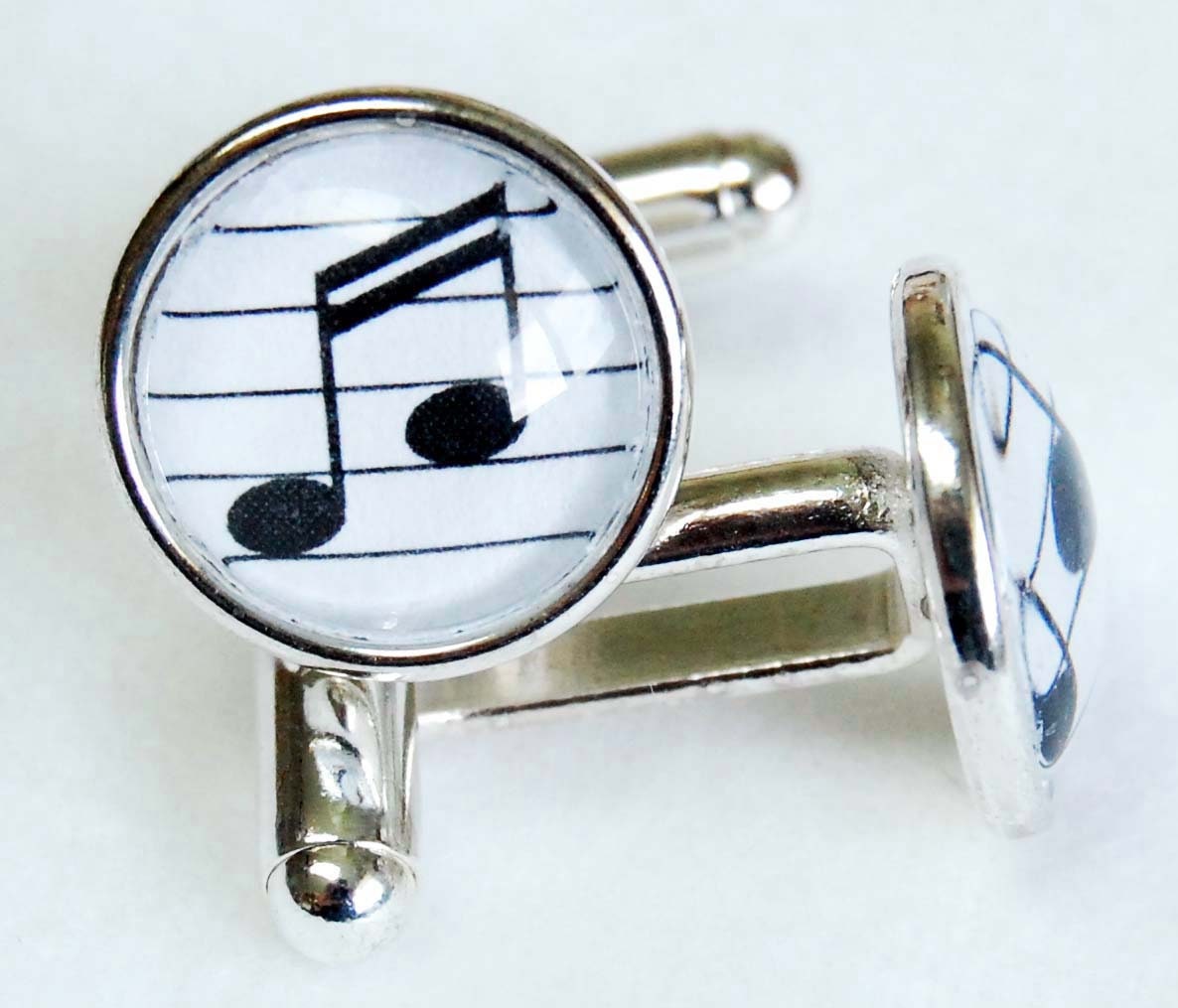 Sixteenth Note n Staff Cufflink Pair Music Cufflinks Music Etsy