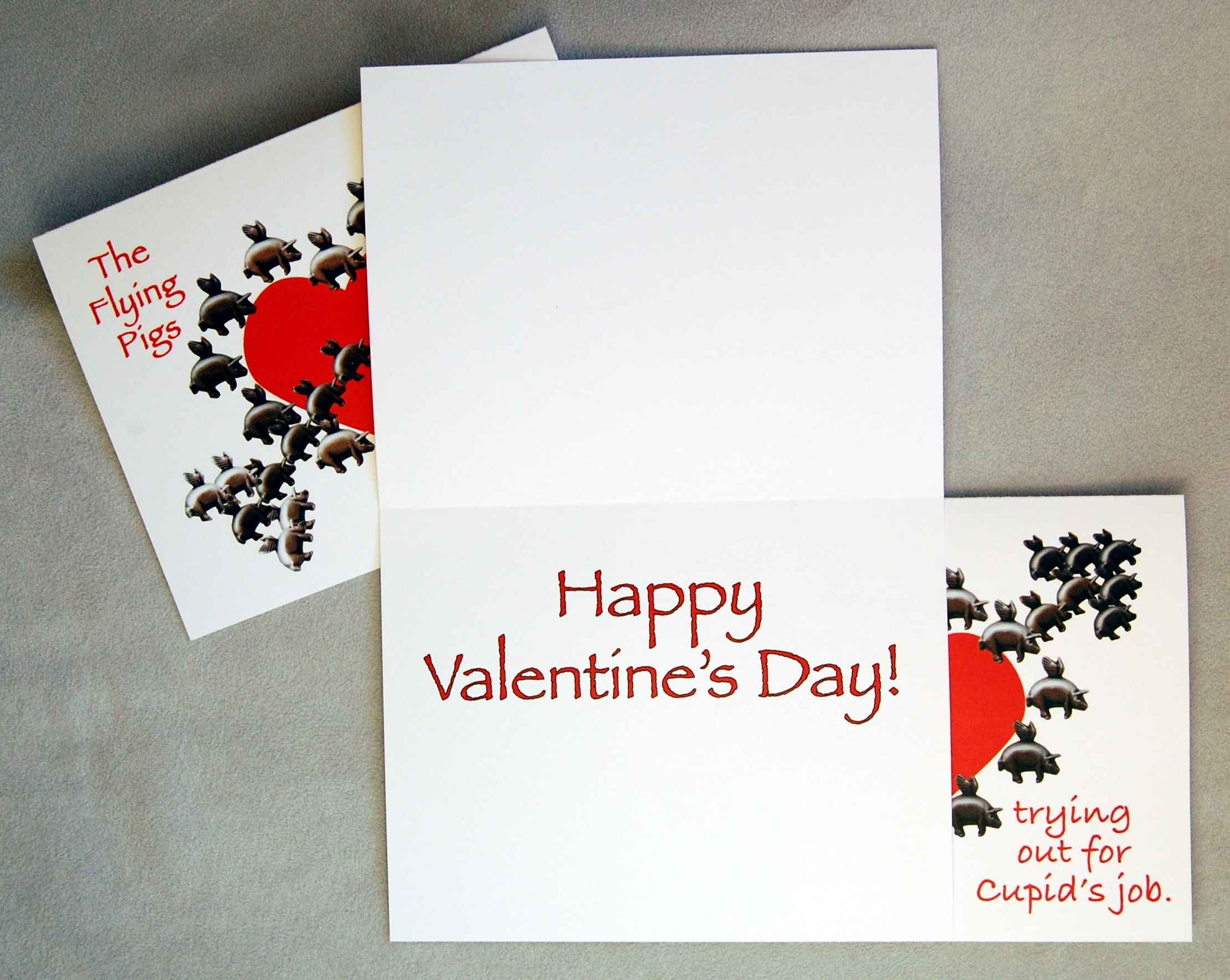 Printable Valentine Cards Flying Pig
