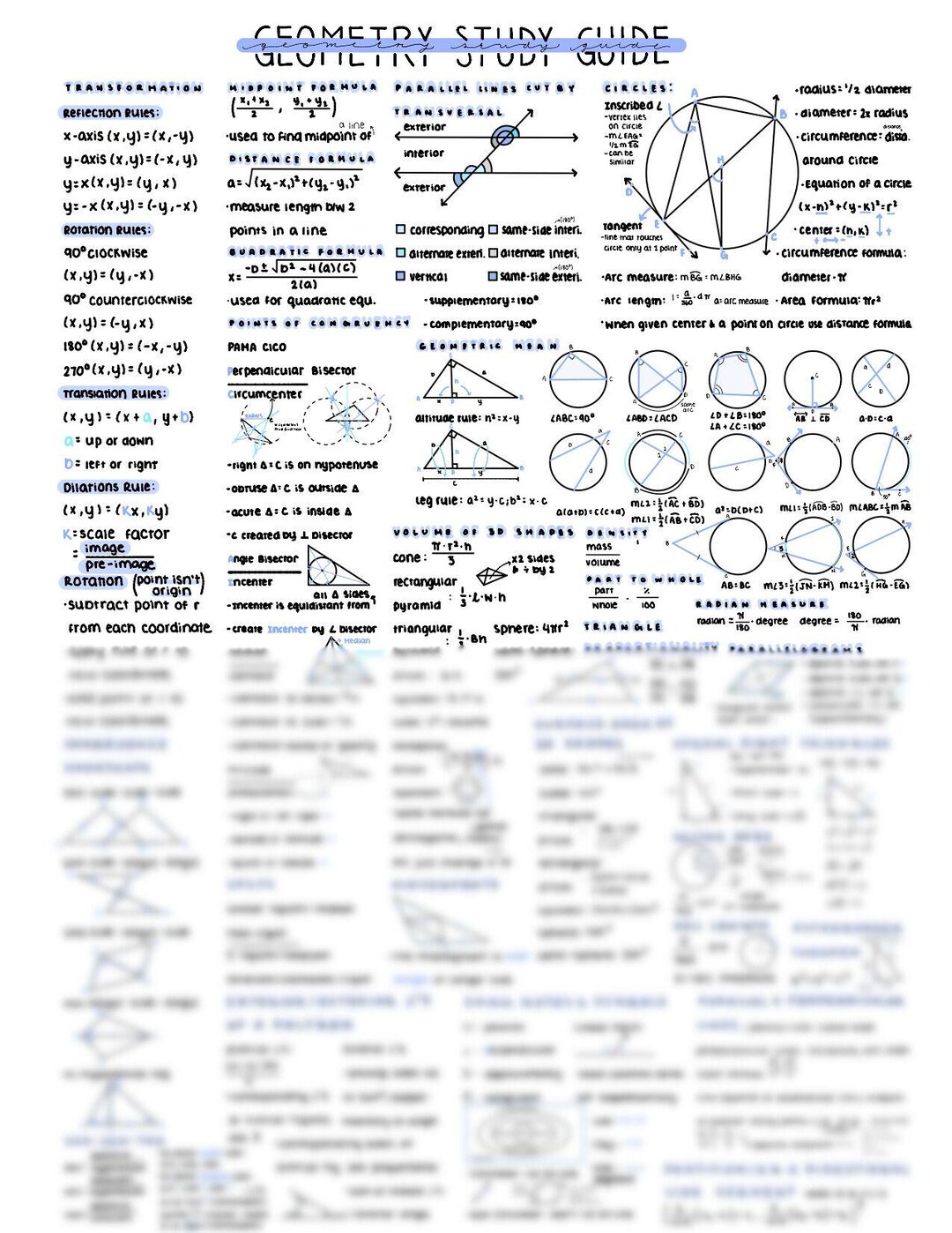 Geometry Study Guide - Etsy