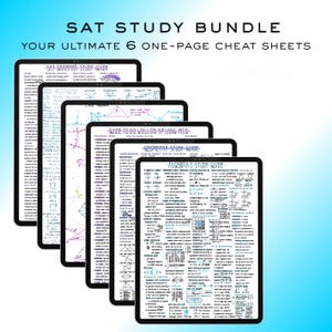 SAT 6 One-Page Cheat Sheets Bundle