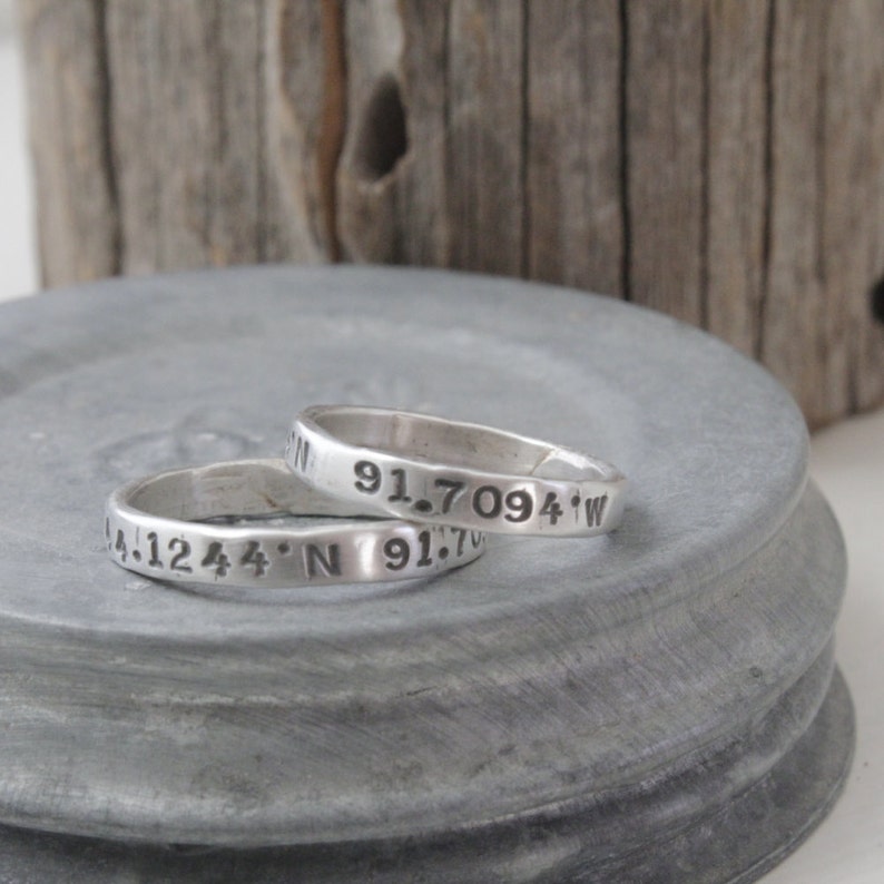 Couples Coordinate Rings Long Distance Relationship Ring Etsy