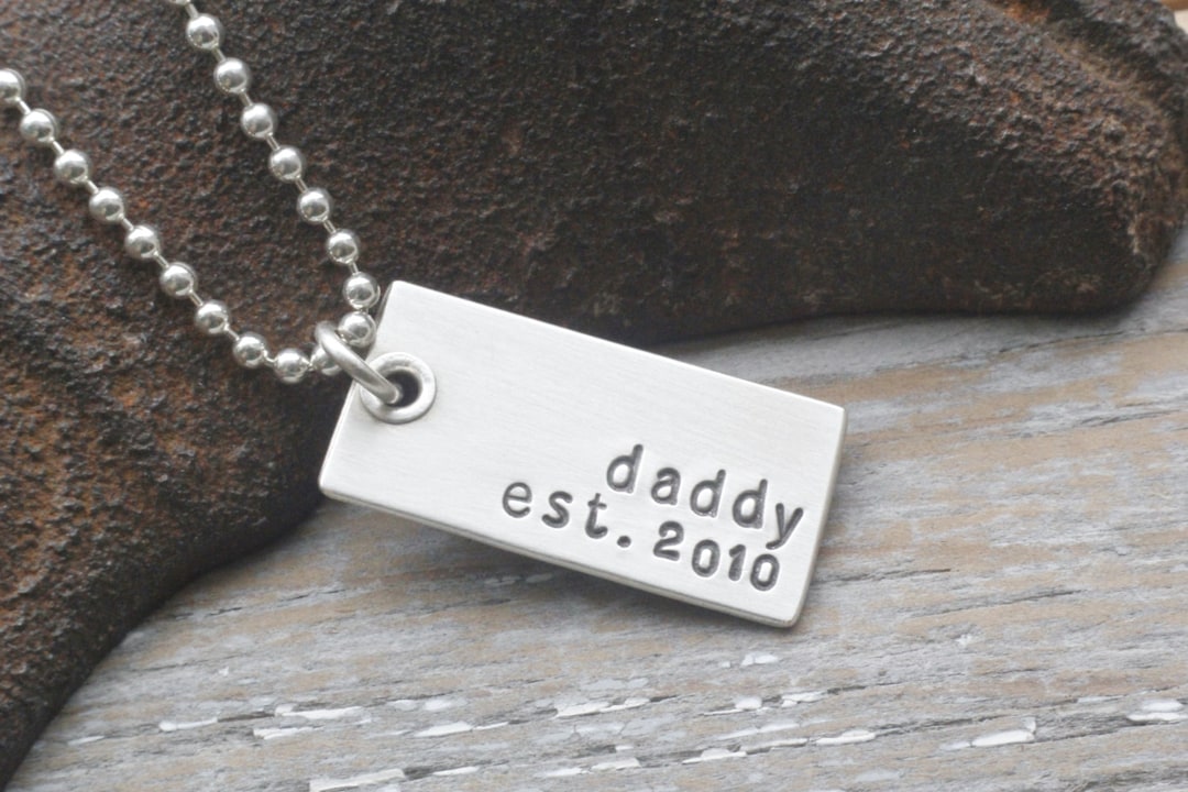 Daddy Dog Tag Personalized Dog Tag Necklace New Dadcool Daddy Jewelry