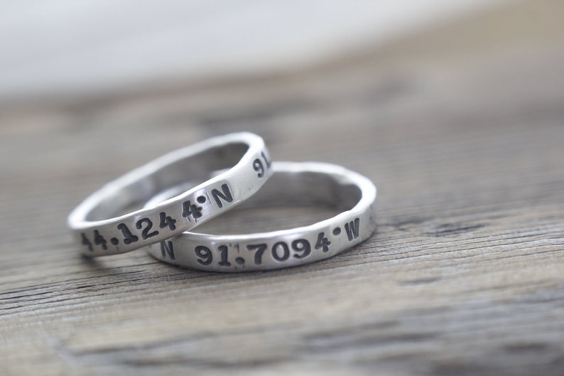 Couples Coordinate Rings Long Distance Relationship Ring Etsy