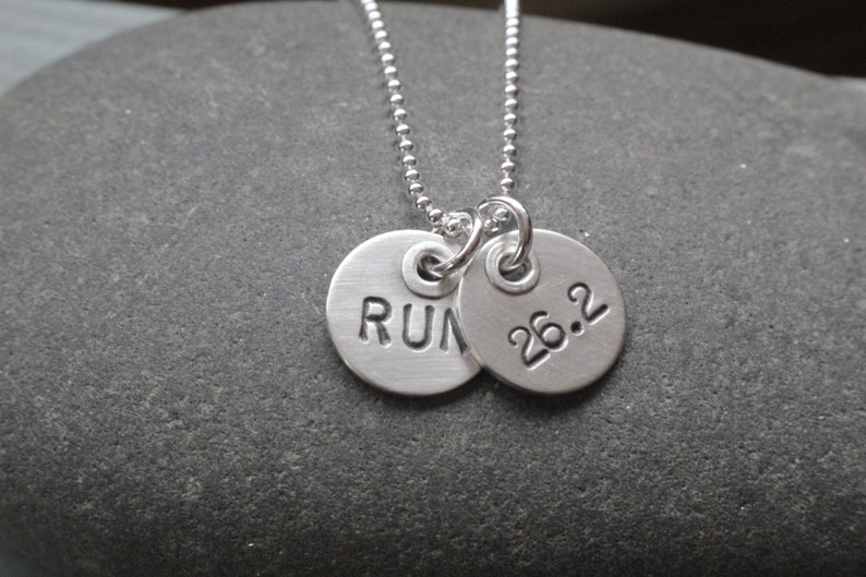 Sterling silver marathon necklace running jewelry Etsy