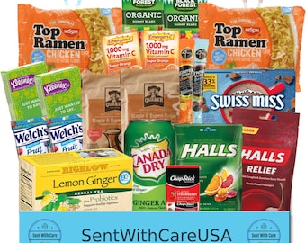Get Well Soon Gift Box & Sick Care Package | Cold and Flu Sick Kit - Feel Better Gifts | COVID Care Package for Sick Friend or Family Care