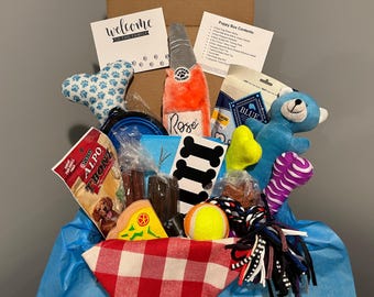 New Puppy Gift Box | New Owner Dog Gift Basket | Welcome Home New
