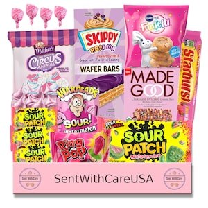 Boîte à collation rose Boîte cadeau rose | Cadeaux roses pour femmes pour hommes | Rose Snacks Boîte de Bonbons Rose | Ensemble de soins roses Party College | Panier rose