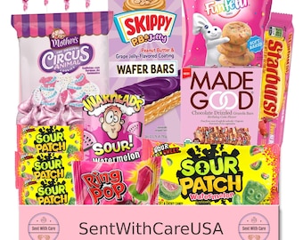 Pink Snack Box Pink Gift Box | Pink Gifts for Women for Men | Pink Snacks Pink Candy Box | Pink Party College Care Package | Pink Basket