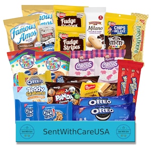 Assorted Cookie Box with America&#39;s Favorite Cookies | Popular Cookie Snack Box Gift Basket Sweet Tooth Chocolate Chip Cookies Gift for Kids