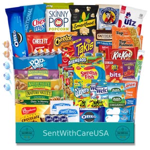 Boîte à collations américaine et forfaits College Care | Grand panier-cadeau de collations en boîte de bonbons | Idée cadeau boîte de nourriture pour étudiant, cadeau d&#39;anniversaire, panier-collation