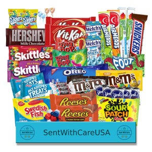 Boîte-cadeau Ultimate Candy Box | Ensemble de soins universitaires American Candy Snack Box | Cadeaux d'anniversaire pour enfants | Panier-cadeau de bonbons et boîte de collations