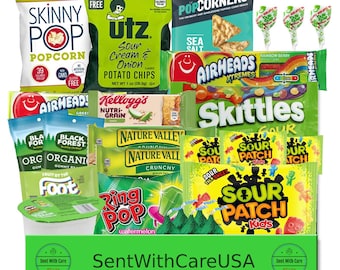 Green Snack Box & Green Gift Box - Green Gifts Gift Basket | Green Snacks Green Candy College Care Package | Green Color Party Gift Idea