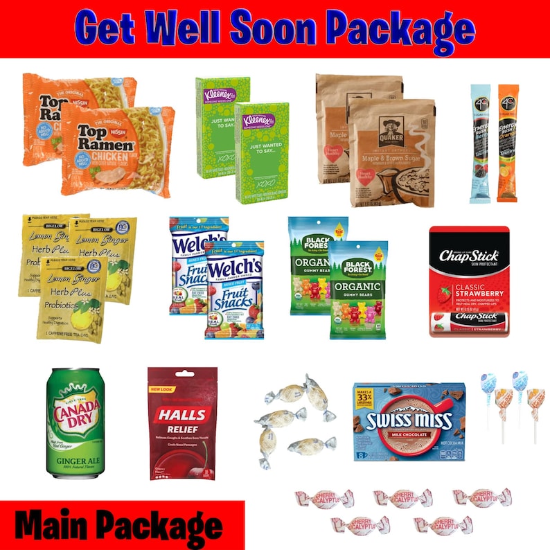 Get Well Soon Gift Box & Sick Care Package | Cold and Flu Sick Kit ...