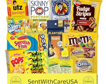 Yellow Snack Box w/ Yellow Snacks - Box of Sunshine Gift Basket | Yellow Gift Box Yellow Care Package - Sunshine Basket Yellow Color Party