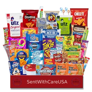 Emballage et boîte à collation | Boîte à bonbons américaine Snack Box | Forfait College Care pour elle, pour lui | Panier-cadeau College Snackbox