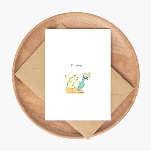 Carte imprimée Je suis désolé - carte pour se sentir mieux, carte de condoléances, carte réfléchie