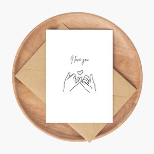 Carte d'anniversaire imprimée - Je t'aime, petite promesse, juste parce que carte, carte pour petite amie, carte pour petit ami