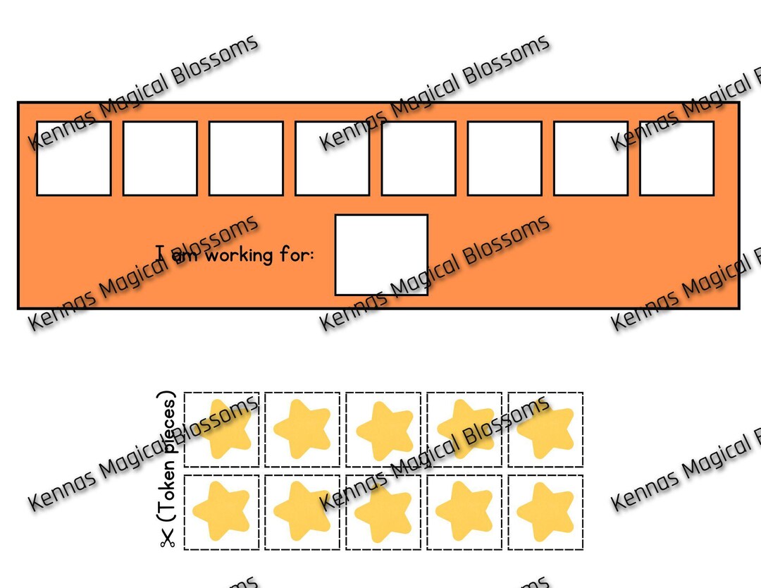 Orange Printable ABA Token Board | Digital Download Behavior Chart for ...