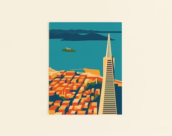 Transamerica Pyramid Print: Retro San Francisco WPA Art