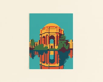 Palace of Fine Arts Print: Retro San Francisco Landmark Wall Art