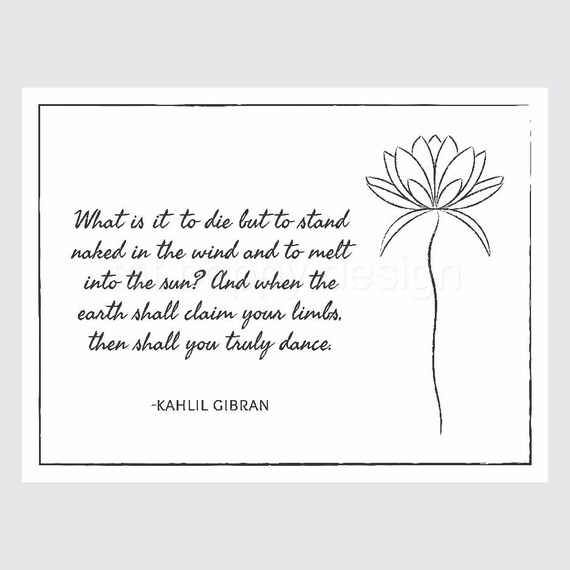 Kahlil Gibran What Is It To Die Quote Poster Etsy