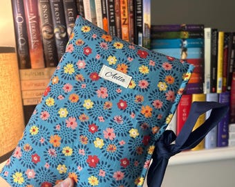 Floral Quilted Book Sleeve: Cotton Book Cover