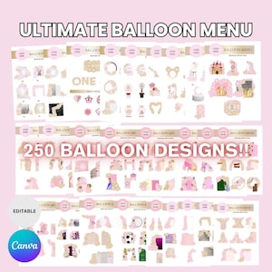 Editable Balloon Menu Template - 250 DESIGNS!!