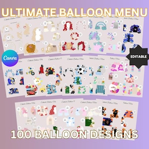 Editable Balloon Menu Template - 100 DESIGNS!!