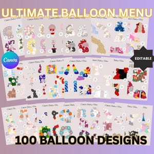 Editable Balloon Menu Template - 100 DESIGNS!!