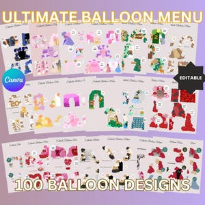Editable Balloon Menu Template - 100 DESIGNS!!