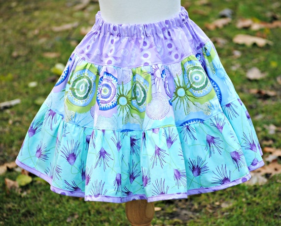 Items similar to Girl's Ruffled Skirt, Twirly Skirt, Girl Skirts ...