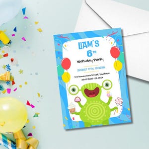 Adorable Monster Birthday Invite for Kids | Customizable Party Invitation | Printable Template