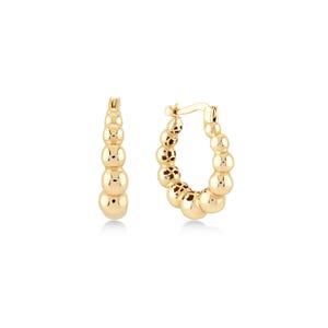 14K Gold Ball Shaped Hoop Earrings- Gold Hoop Earrings- Ball Earrings- Gold Ball Earrings- Everyday Hoops- Minimalist Earring- Gifts For her