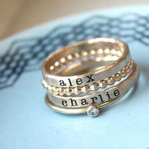 Silver stackable ring set
