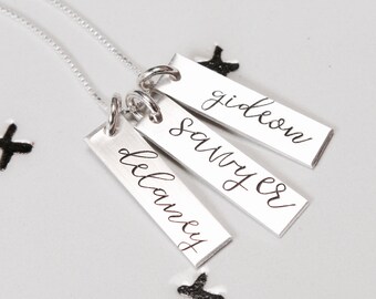 Gepersonaliseerde ketting | Gegraveerde naamketting | Cursieve naamketting | Sterling zilveren aangepaste naam ketting voor haar | Moeder cadeau