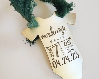 Baby's First Christmas Ornament | Babies First Christmas Ornament | Baby Stats Ornament | Holiday Decor | Rustic Holiday Decor | Home Decor