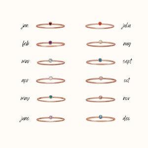 Stapelbare Namensringe Personalisiertes Geschenk für Mütter Stapelbare Ringe Ringsets Gestapelte Ringe mit Namen und Geburtssteinen Bild 4