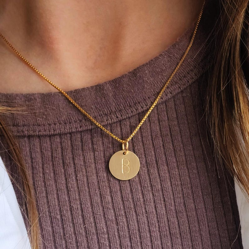 Personalized Initial Necklace, 14k Gold-Filled Letter Pendant, Dainty Minimalist Jewelry, Gift for Mom, Trendy Birthday Keepsake image 6