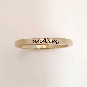 14k Gold Filled Cursive Name Ring | Personalized Stackable Band | Mother's Day Gift
