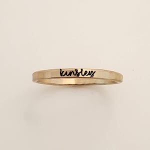 Personalized Stacking Name Ring | Fine Silver, Gold Filled, Stackable Name Ring | Mom, Daughter, Gift for Her | Custom Mom Ring