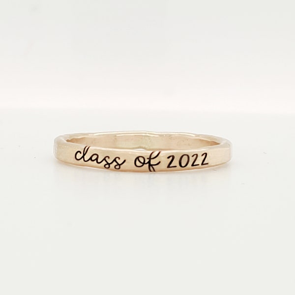 Class Ring | Class of 2024 | Class of 2025 | Graduation Ring | High School Ring | Stackable Ring | Gold Stacking Ring