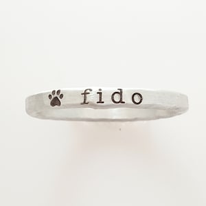Personalized Pet Ring | Silver Pet Ring | Dog Jewelry | Fur Baby Ring | Dog Mom | Personalized Silver Ring | Paw print Gift for Pet Lovers