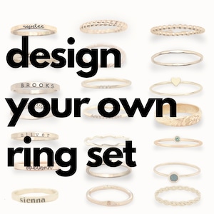 Personalized Stackable Name Rings | Custom Mom Jewelry Gift | Mother's Day Gift