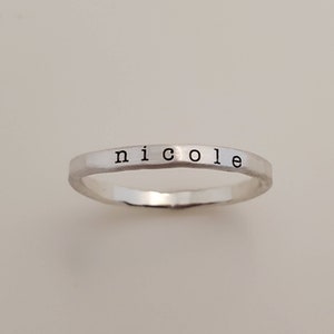 Stackable Ring Stacking Name Rings Gift for Mom image 6