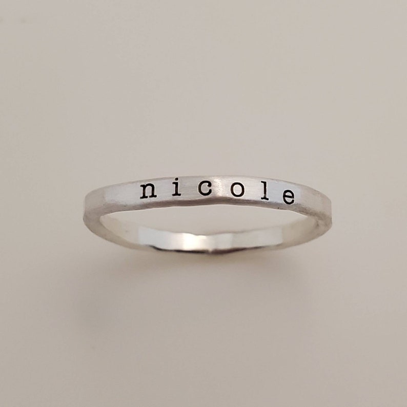 Stackable Ring Stacking Name Rings Gift for Mom - Etsy UK