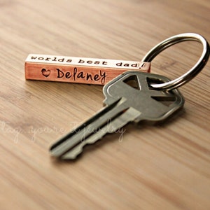Father's Day Gift | Keyring with Names | Personalized Gift for Guys | Personalized Gift for Him | Copper Keyring | 7 Year Anniversary Gift