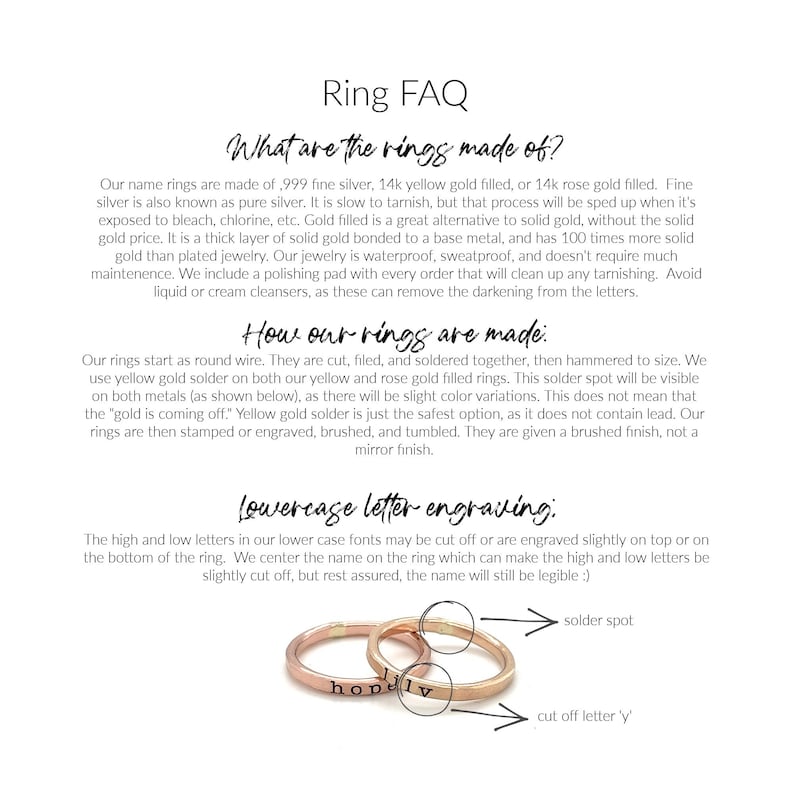 Personalized Stackable Name Ring, 14k Gold Filled & Silver, Custom Engraved Jewelry for Mom, Kids, Anniversary, Gift Ideas for Her image 14