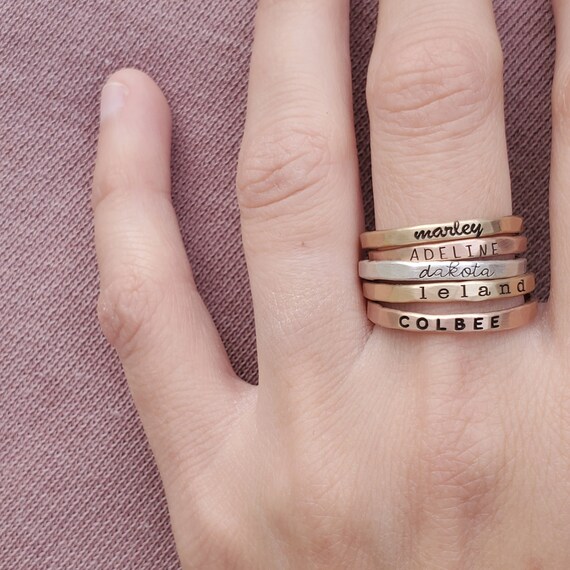 Anillos de cinco regalo para mamá con cinco hijos Etsy México