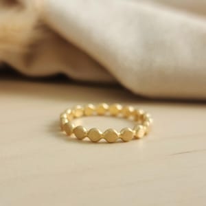 Gold Bead Ring | Gold Filled Flat Bead Ring | Thick Stacking Ring | Unique Spacer Ring | Gold Ring Jewelry | Trending | Layered Ring