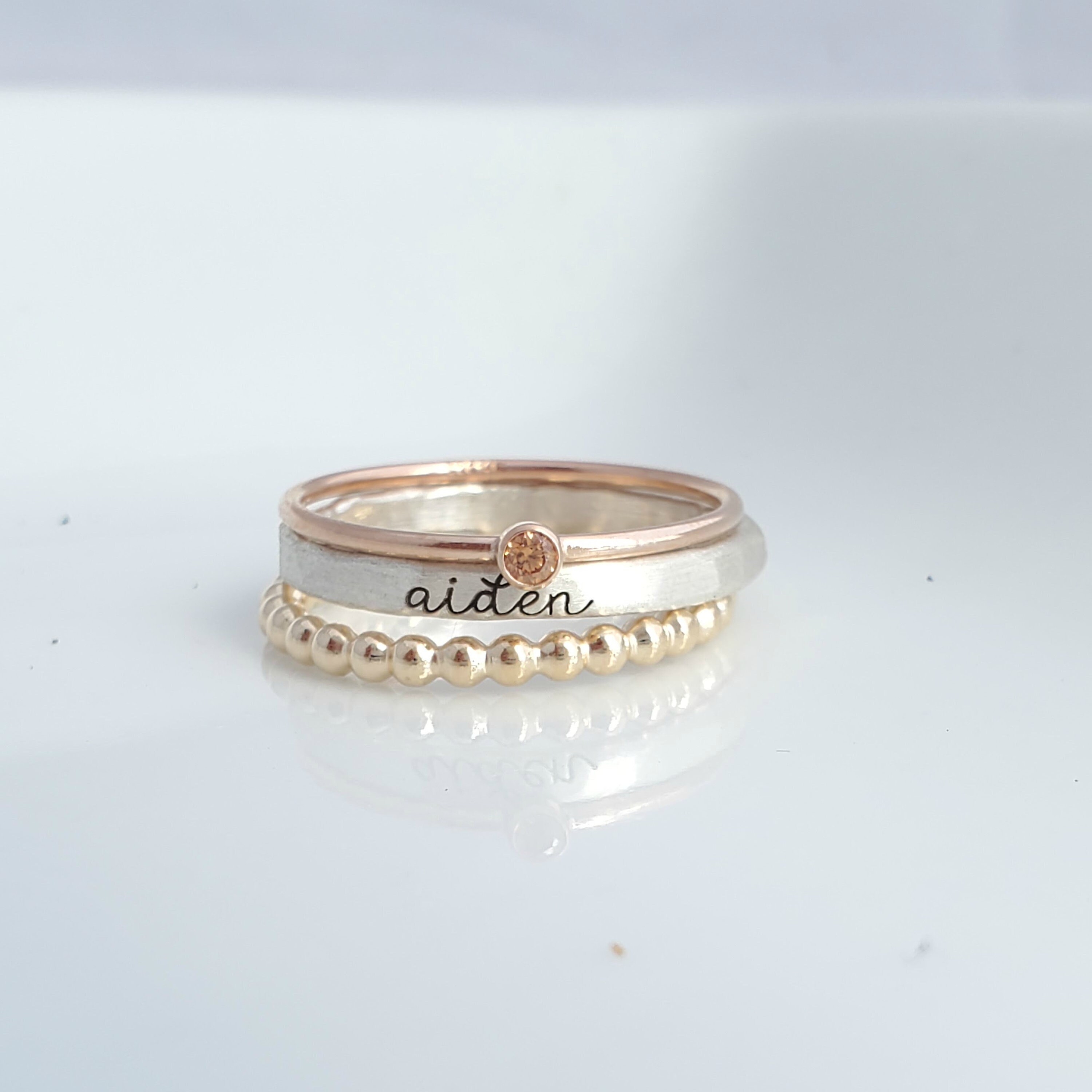 Birthstone Rings Yellow Gold Filled 